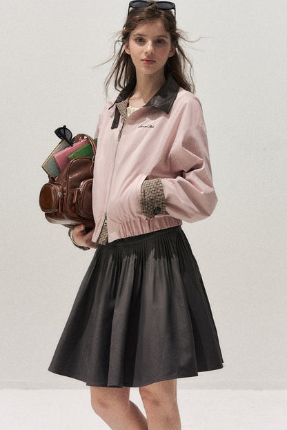 Giacca rosa reversibile pied-de-poule