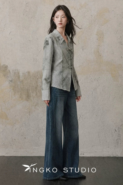 Denim Blue Flared Jeans