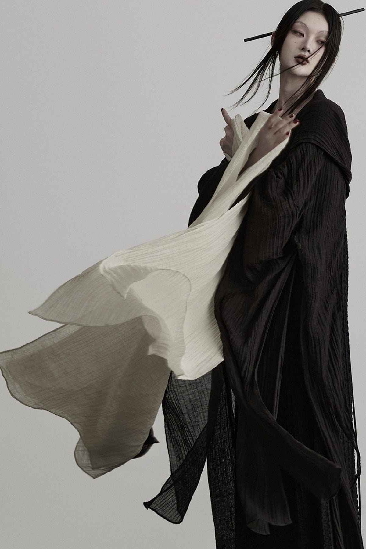 Oversized Detachable Wide Sleeve Hooded Jacket