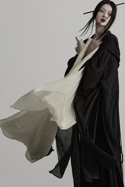 Oversized Detachable Wide Sleeve Hooded Jacket
