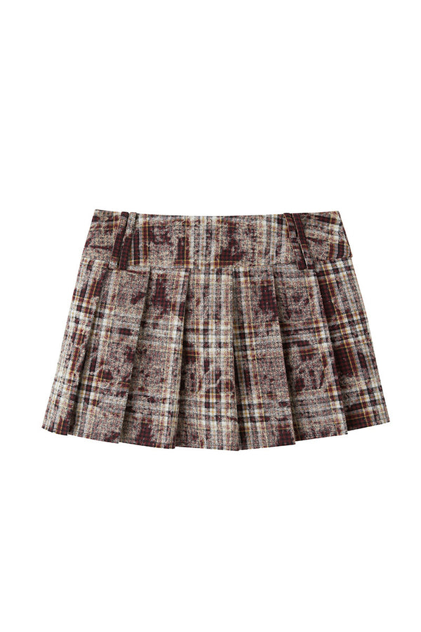 Plaid Shirt and Pleated Skirt Set-Up