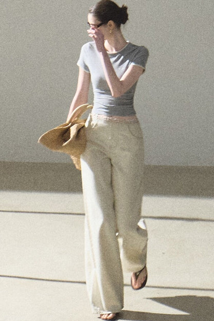 Color-Block Embroidered Summer Top