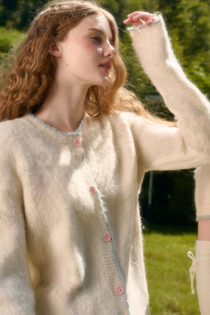 Soft Wool Knit Cardigan and Pants Set-Up