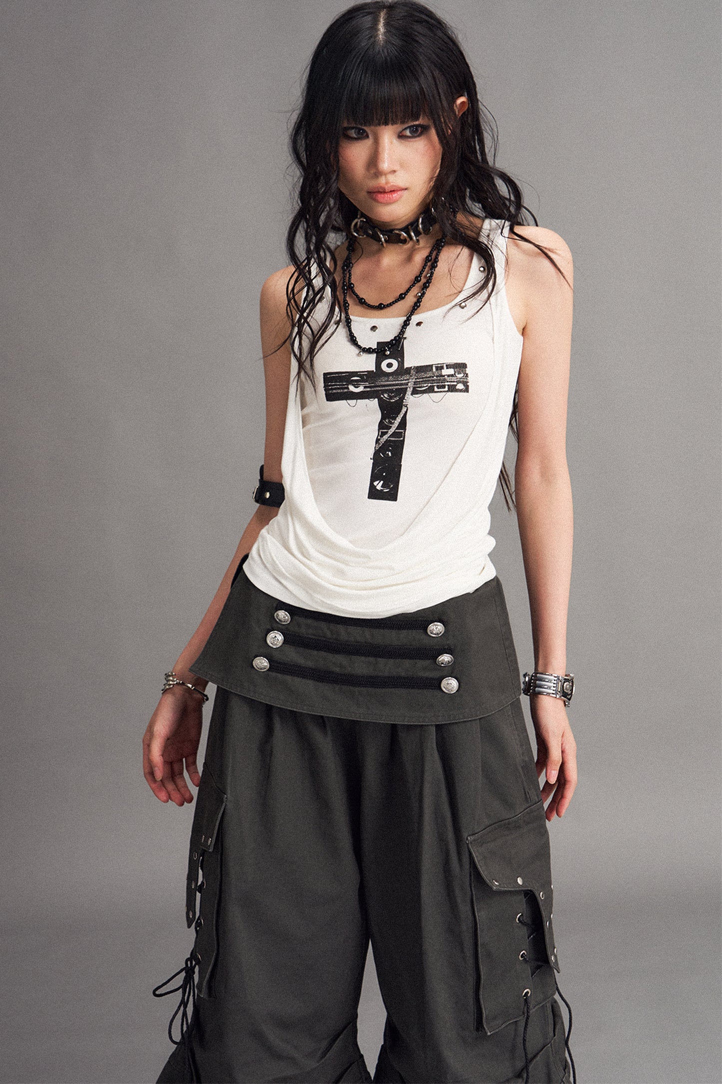 gilet street punk con croce
