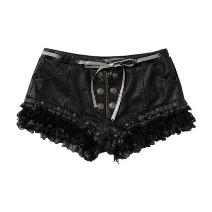 Punk Lace Leather Shorts