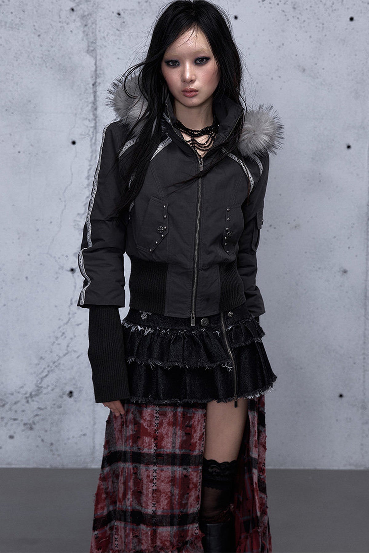 Hooded Fur Collar Parka Outer