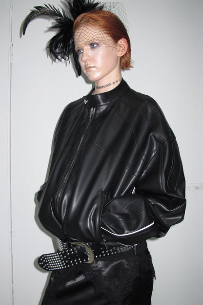 Loose PU Leather Biker Jacket