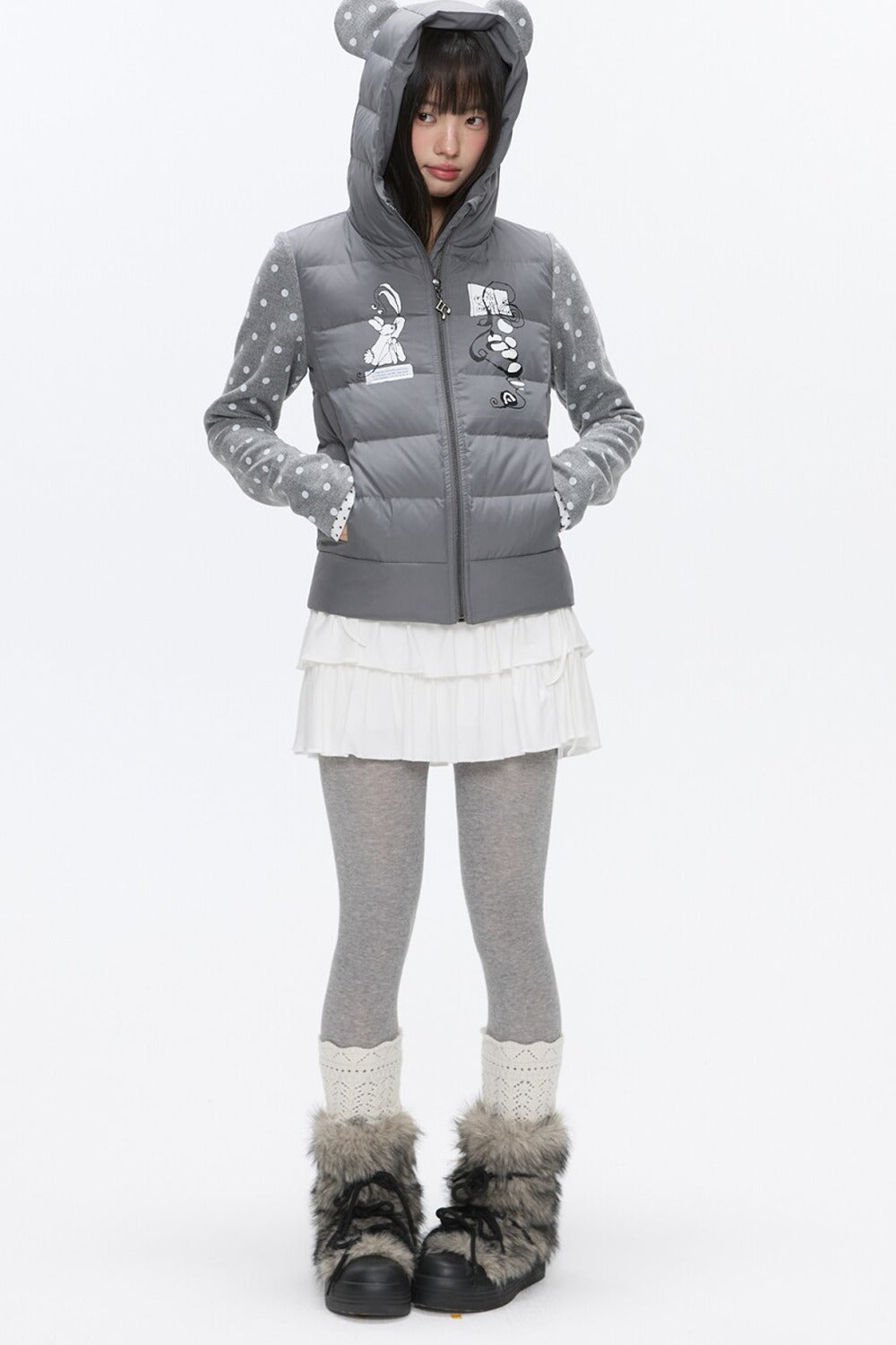 Bear Ears White Duck Down Jacket