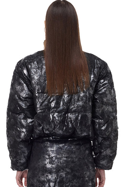 Y2K Space Black Silver Double Zipper Jacket