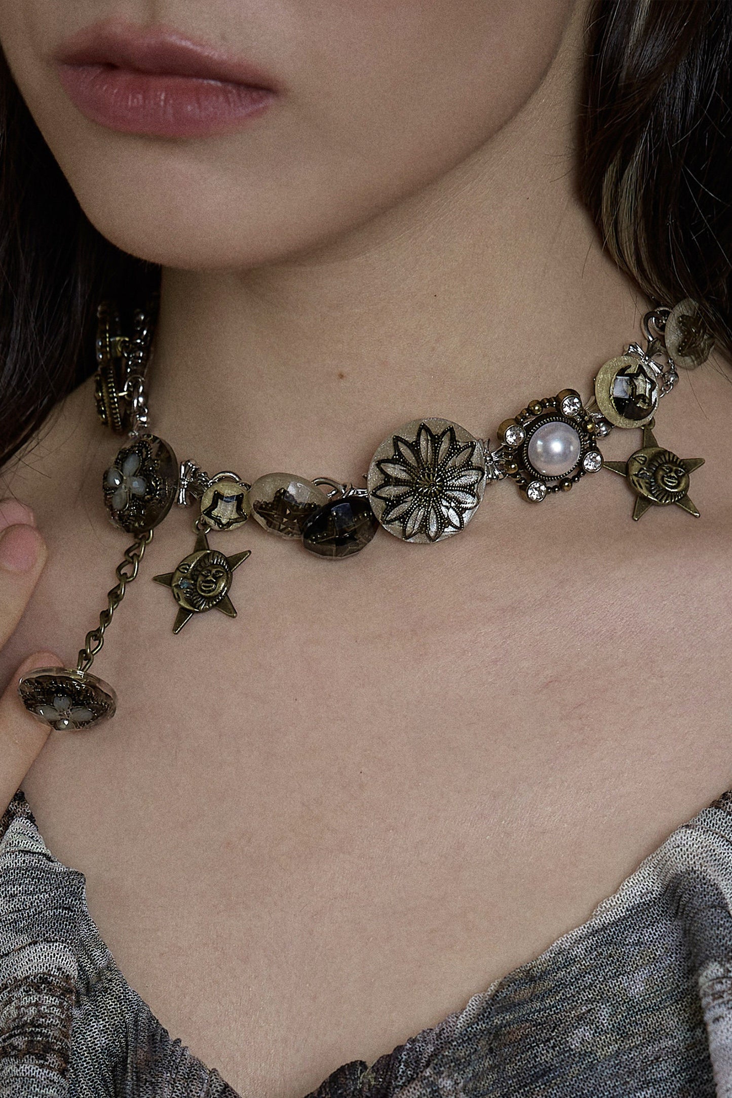 Retro Punk Distressed Necklace