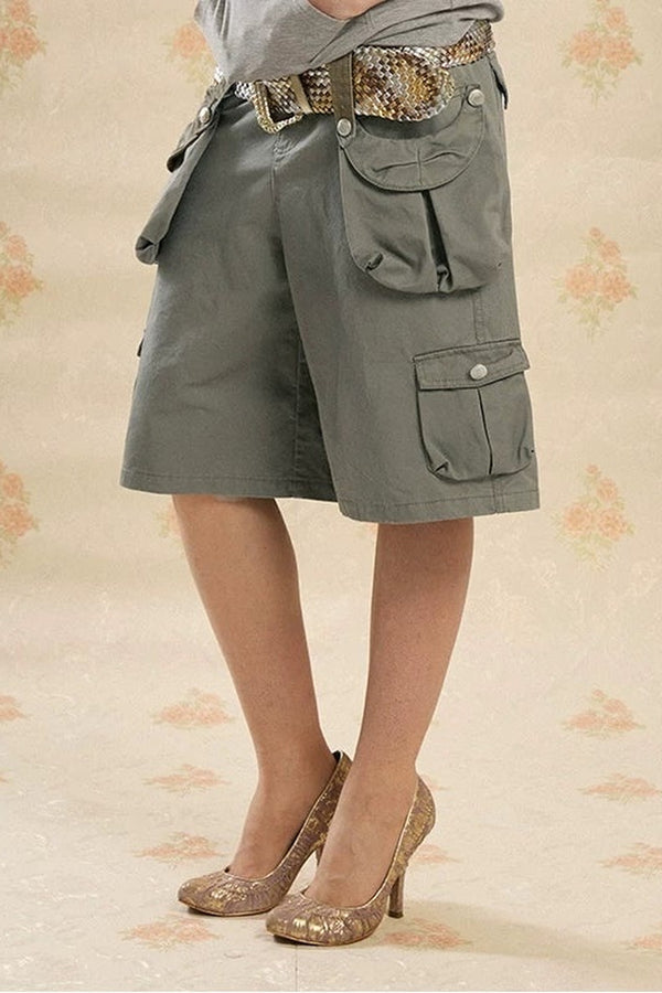 Retro Washed Wide-Leg Shorts