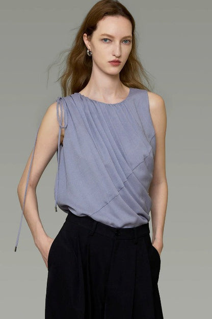 French Style Ruched Sleeveless Camisole