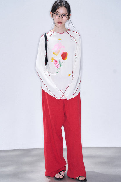 Linen Blend Air Wide-Leg Trousers