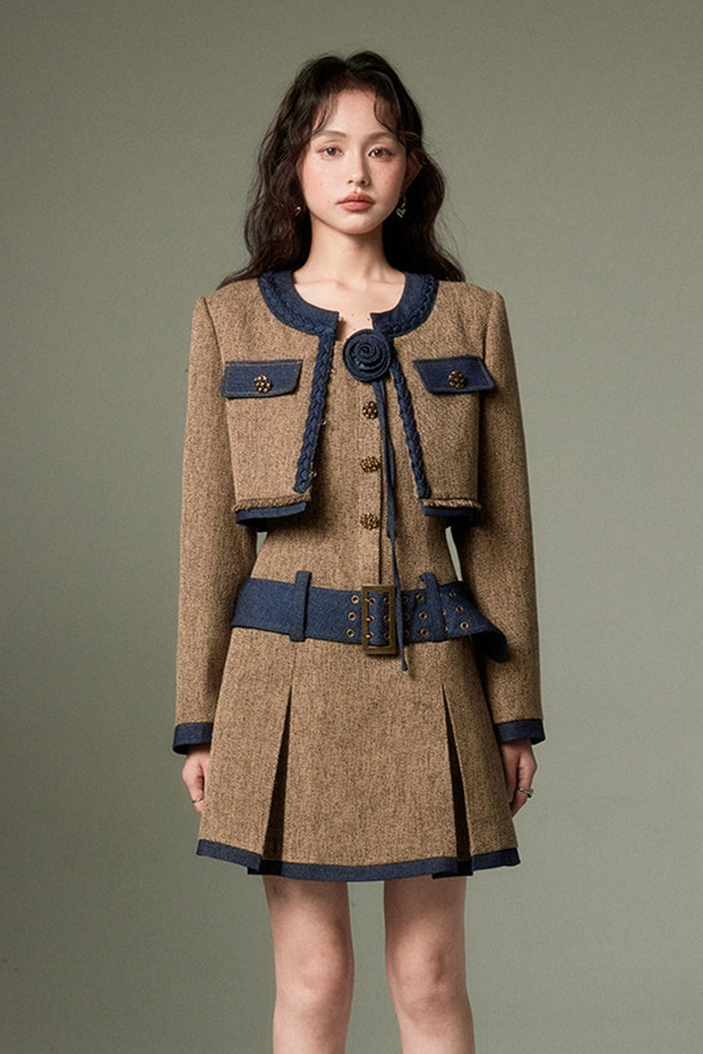 Elegant and Slimming 3D Rose Jacket Set-Up