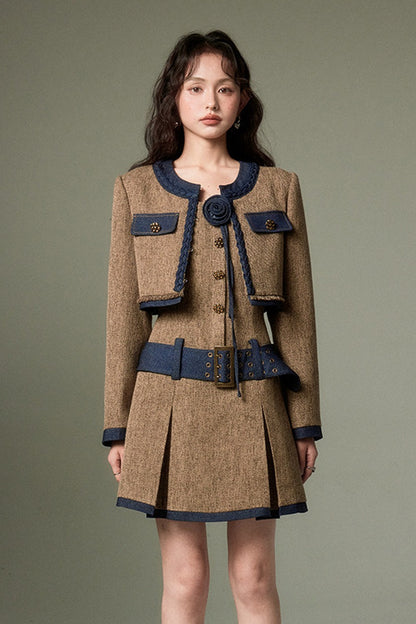 Elegant and Slimming 3D Rose Jacket Set-Up