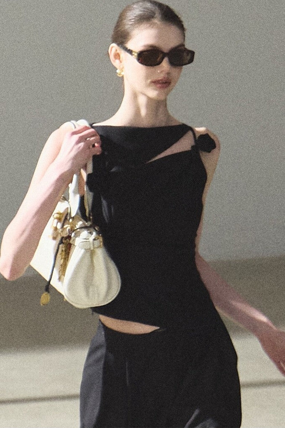 One-Shoulder Lyocell Wool Camisole