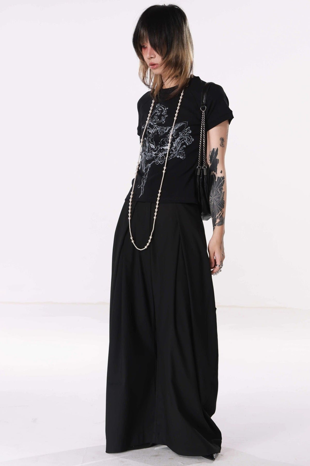 Pantalon drapé à jambes larges