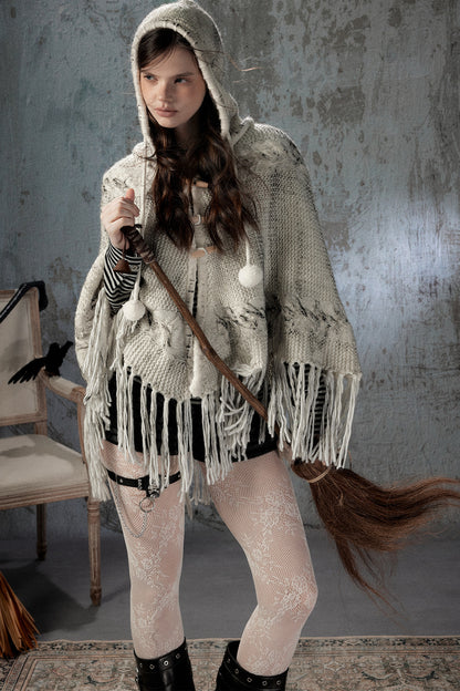 Knitted Hooded Cape