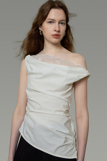 French Lace Off-Shoulder Blouse