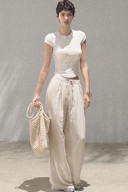 Lace Splice Short Sleeve Top