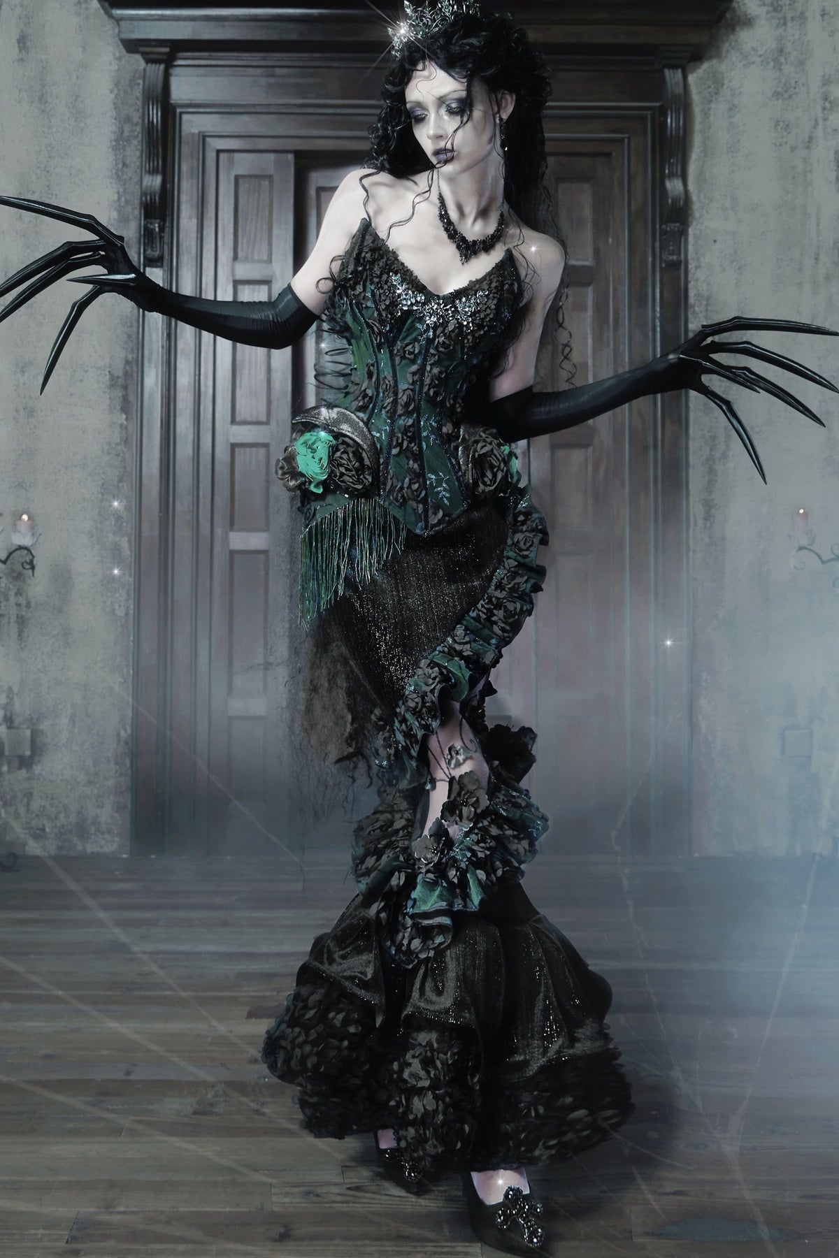 Gothic Fishbone Lace Corset Set-Up
