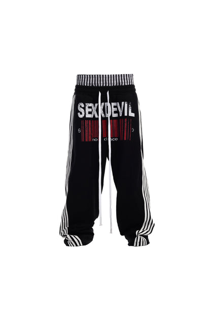 Double-Waist Five-Stripe Graphic Sweatpants