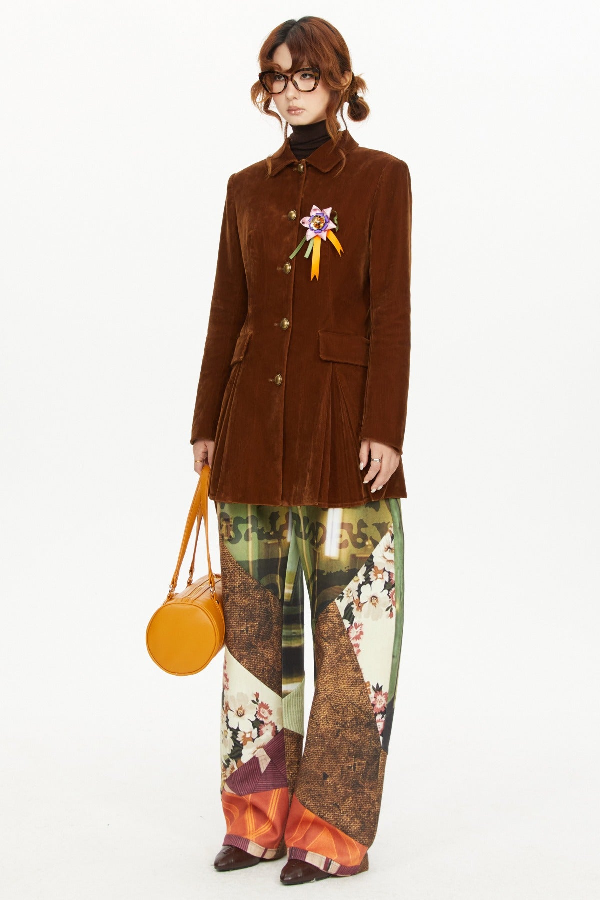 Brown A-Line Long Coat