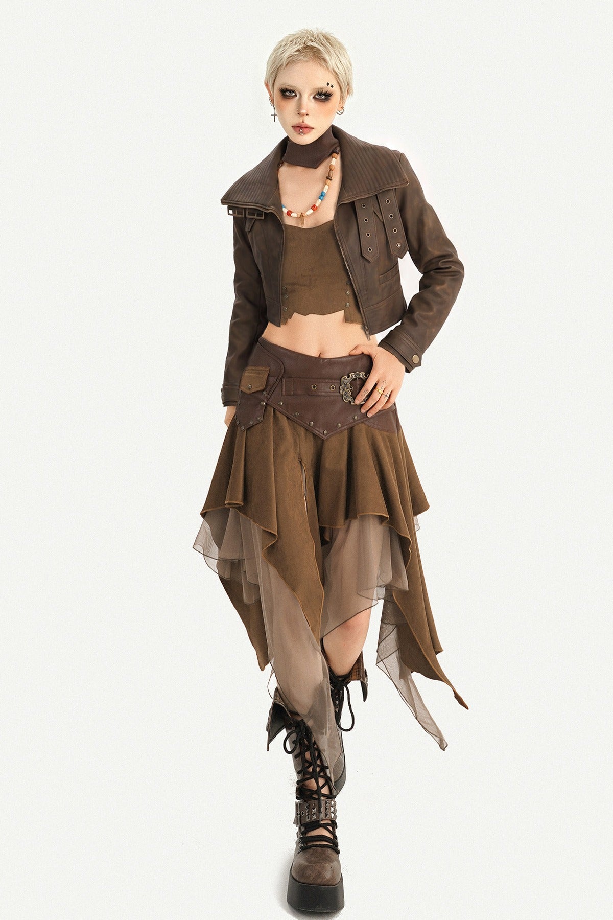 Vintage Distressed Washed Leather Jacket