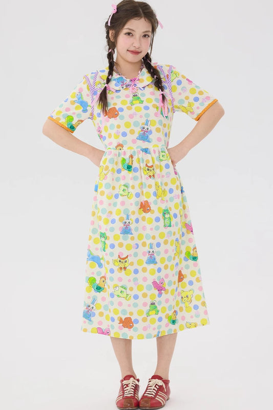Off-White Graffiti Polka Dot Dress