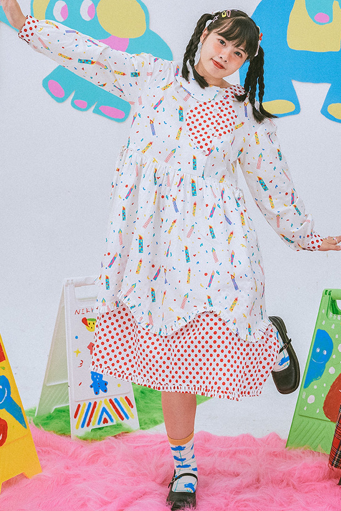 Candle Print Dress
