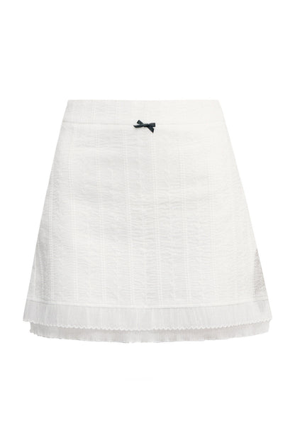 Doll Collar Preppy Blouse and Skirt Set-Up