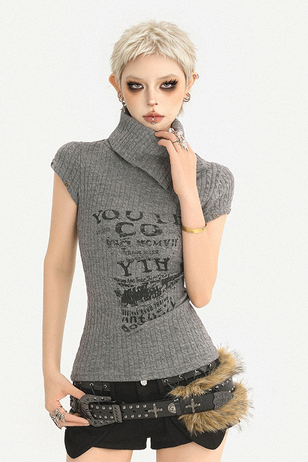 Top in maglia Milk-Cool Molly con collo a mezza altezza
