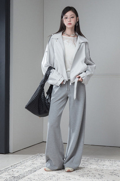 Advanced Silhouette Detachable Hem Leather Jacket