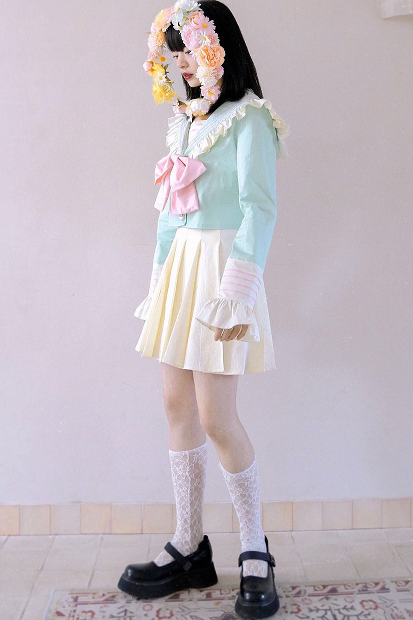 Cream Sailor Collar Jacket