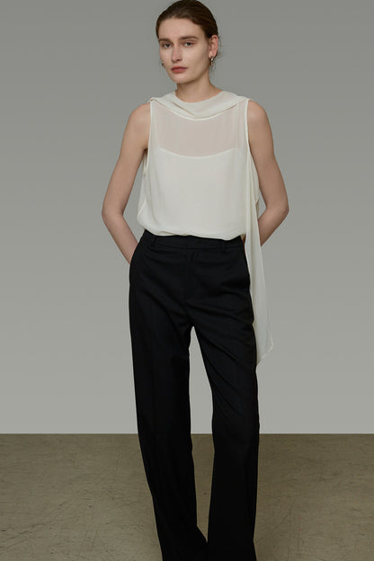 French Ribbon Sleeveless Top