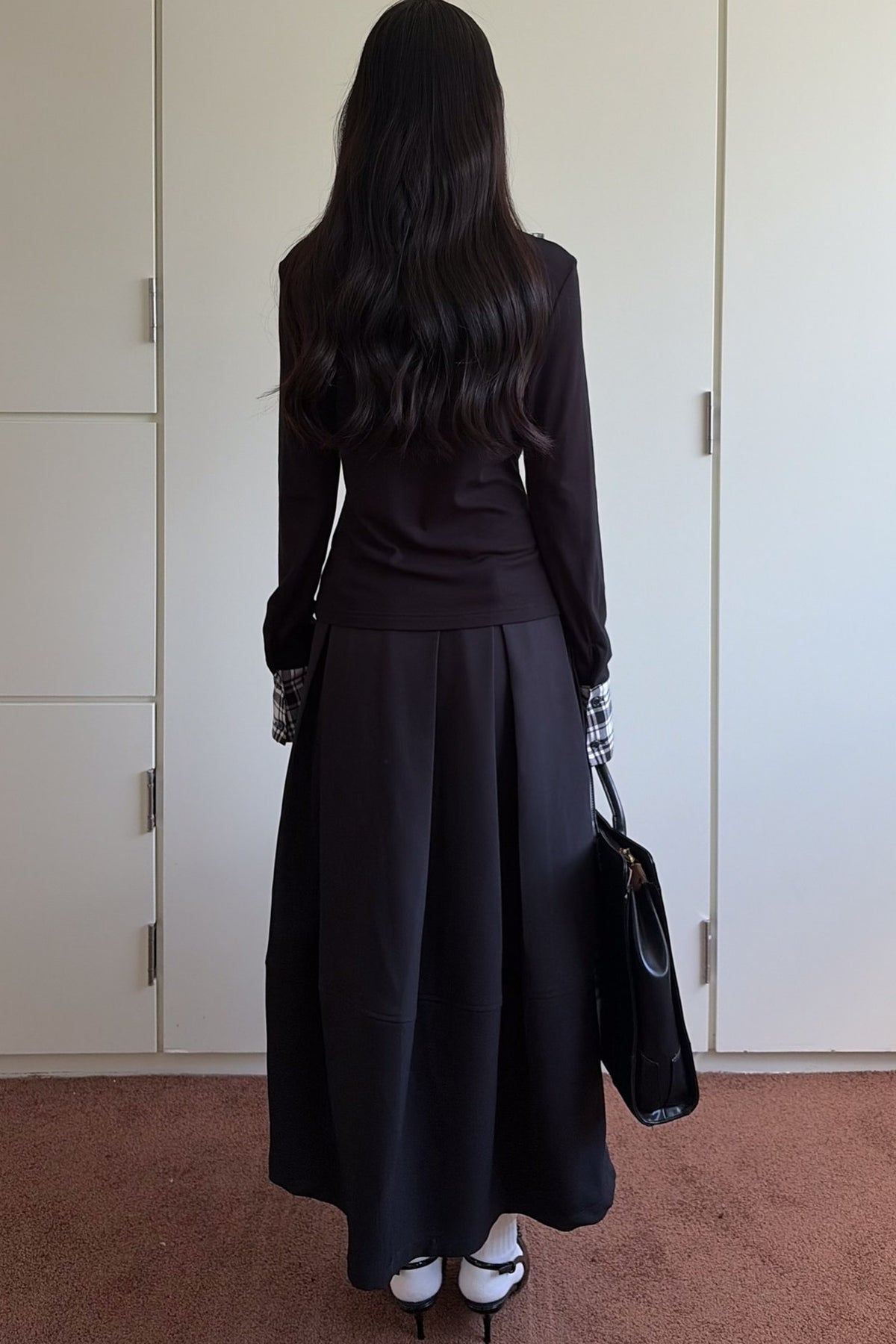 Long A-Line Pocket Skirt