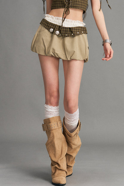 Retro Patchwork Floral Skirt