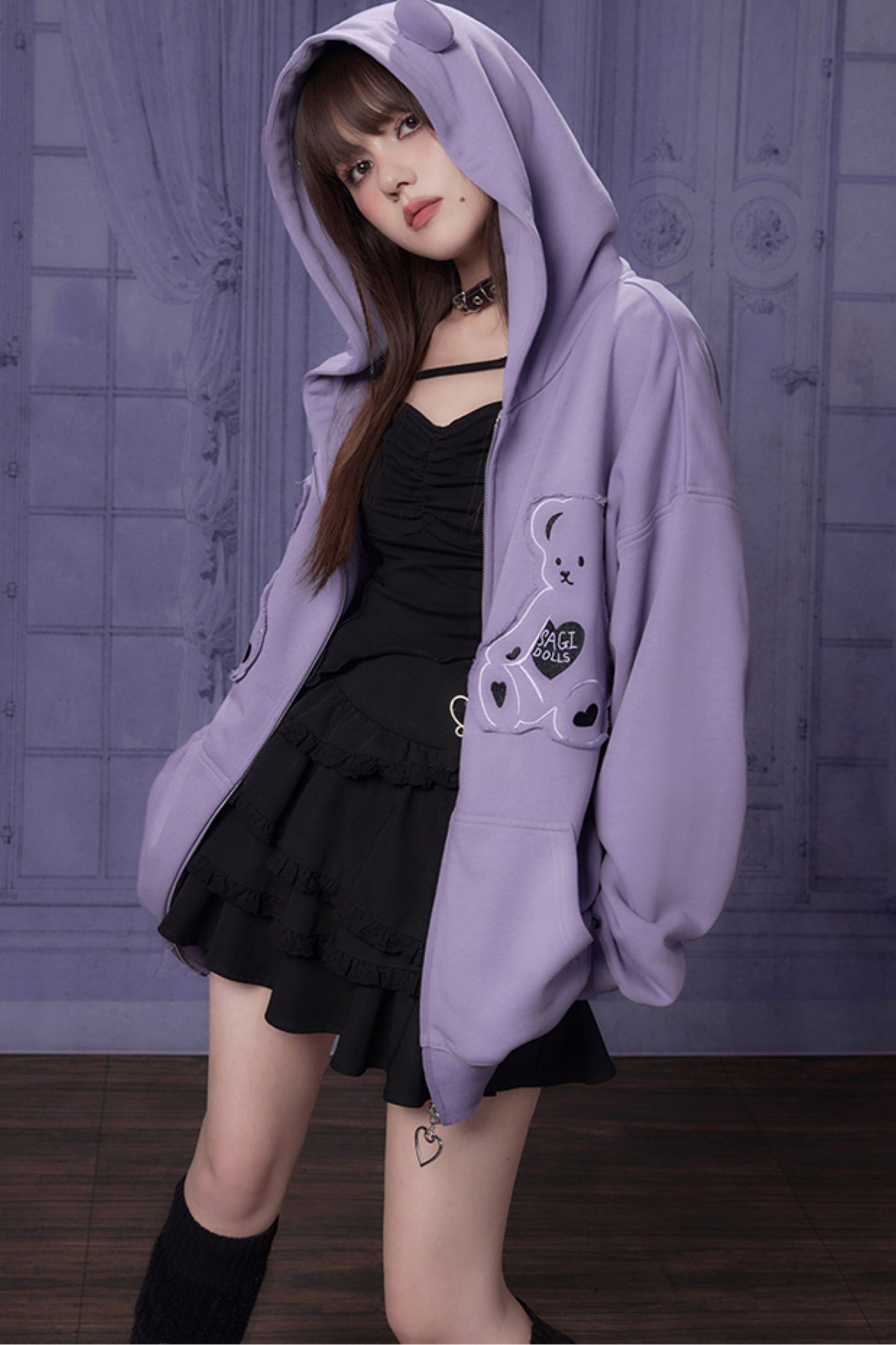 Purple Bear Hooded Sweatshirt