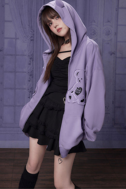 Purple Bear Hooded Sweatshirt