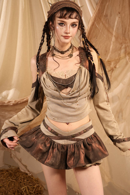 Y2K Wasteland Puffy Skirt