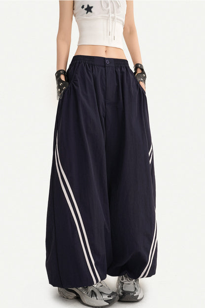 Navy Blue Wide-Leg Pants