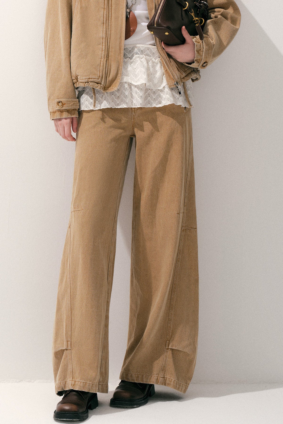 Khaki Straight-Leg Cargo Pants