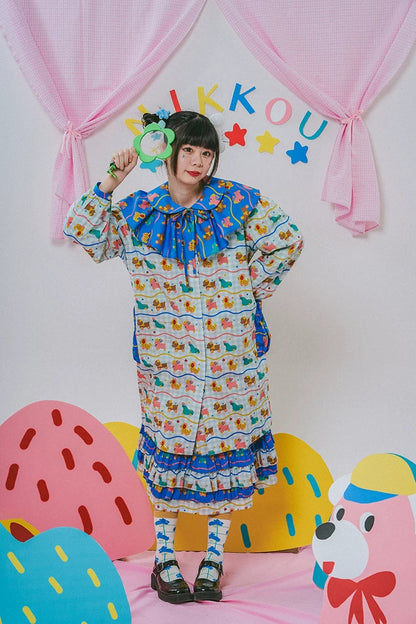 Original Printed Long Shirt Dress