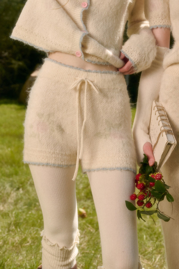 Soft Wool Knit Cardigan and Pants Set-Up