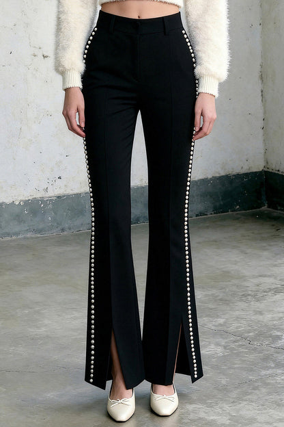 Pearl Lantern Sleeve Sweater and Pants Set-Up