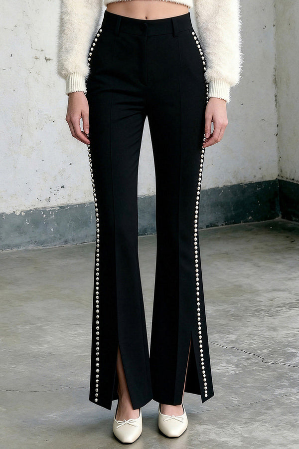 Pearl Lantern Sleeve Sweater and Pants Set-Up