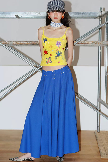 Rhinestone A-Line Skirt
