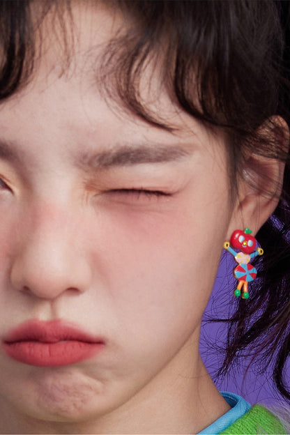 Interchangeable Apple Bear Cat Earrings