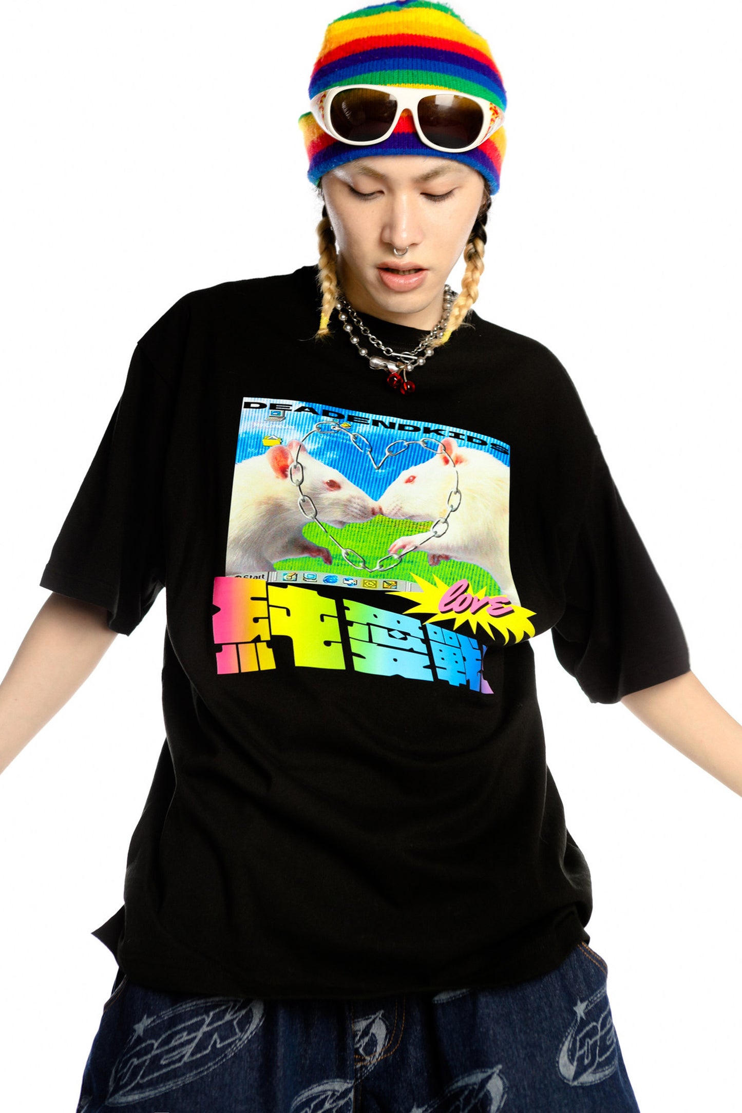 Pure Love Warrior lockere Subkultur-Bluse