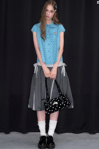 Doll Collar Polka Dot Blouse